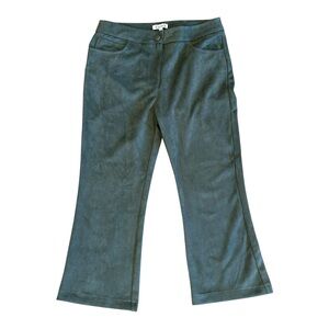 Nanette Lepore Kick‎ Crop Suede Pants 90s Olive preppy Large